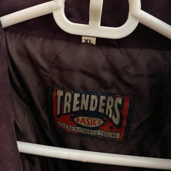 Plum Wool Jacket with Suede Collar and Detailing - Picture 6 of 6